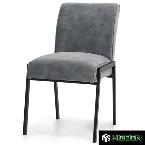 Grey Fabric Dining Chair with Metal Feet