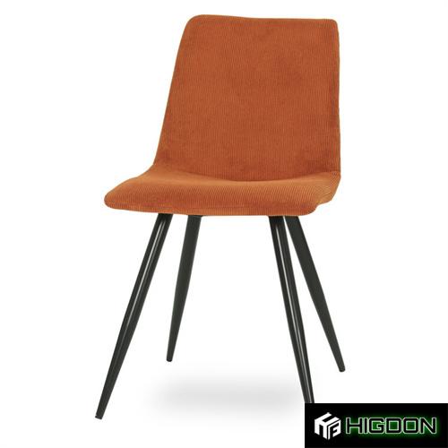 Orange Fabric Chair with Metal Feet