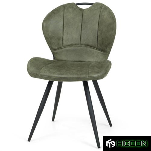 Green Industrial Upholstered Chair with Metal Legs