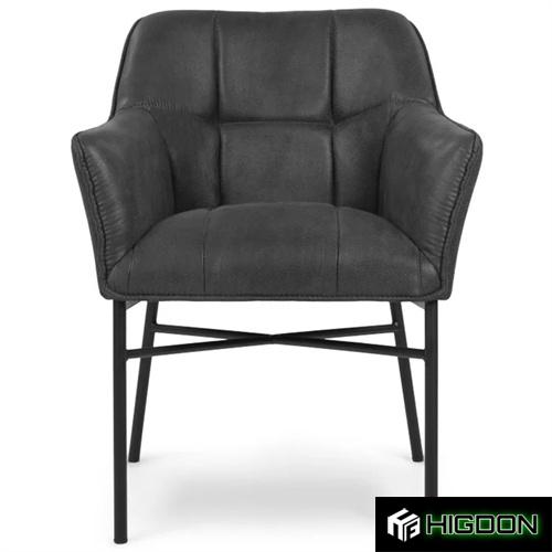 Black Upholstered Armchair on Wheels