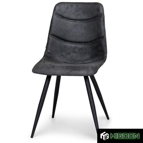 Idustrial Style Dark Grey Fabric Dining Chair with Metal Feet