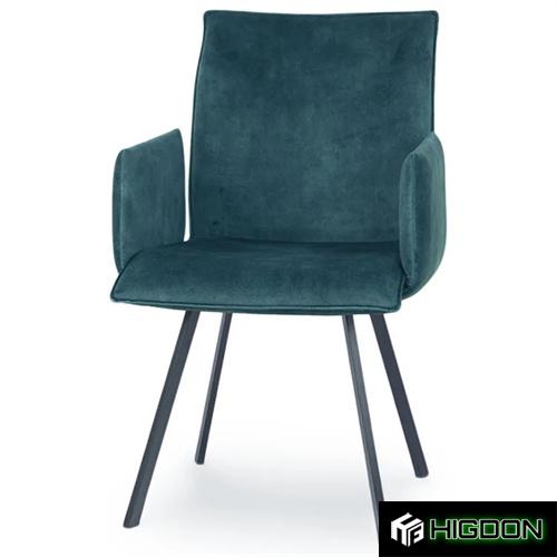 Dark Green Fabric Dining Armchair