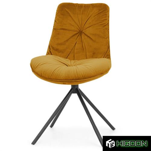 Modern and Chic Armless Yellow Velvet Dining Chair