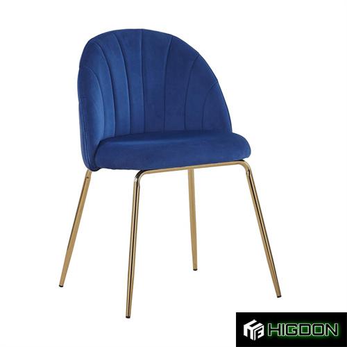 Blue Vertical Striped Flannel Back Seat Dining Chair 