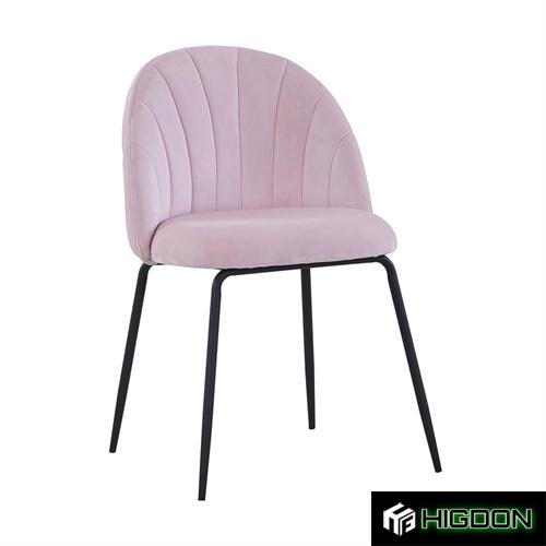 Elegant and sophisticated light pink velvet dining chair