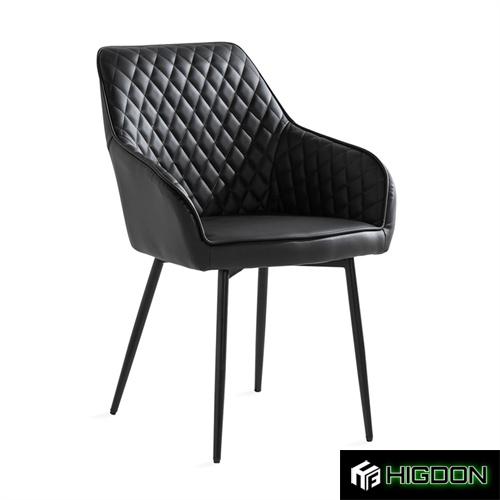 Black Faux Leather Dining Armchair