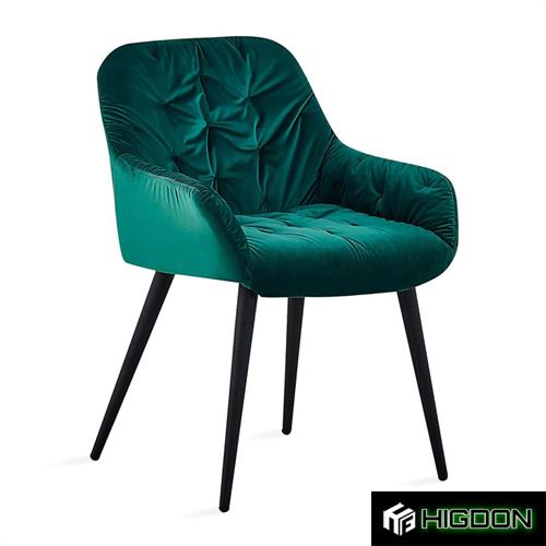 Forest Green Tufted Velvet Dining Armchair