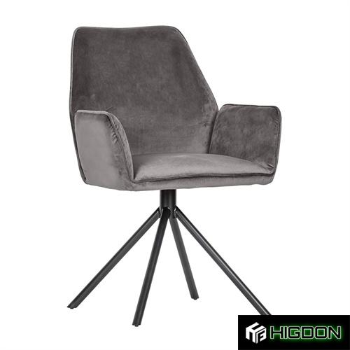 Dark Grey Velvet Dining Armchair