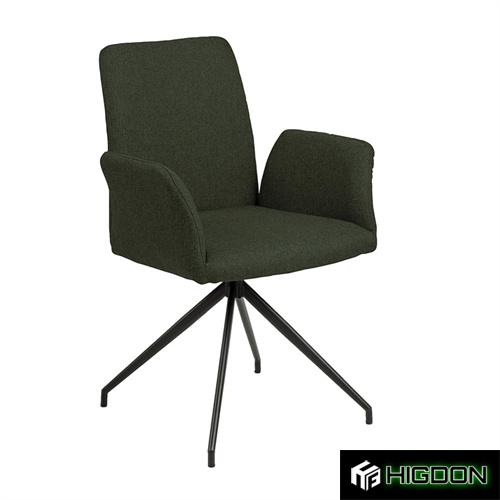 Dark Green Fabric Dining Armchair