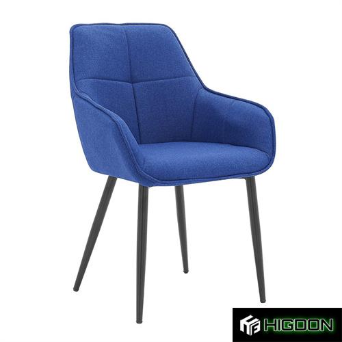 Blue fabric dining armchair