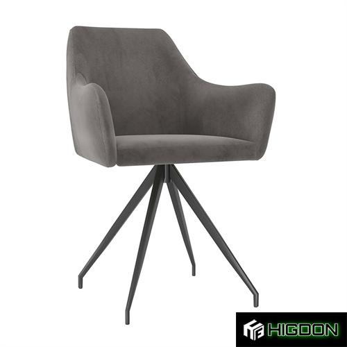 Rotatable Dark Grey Fabric Armchair