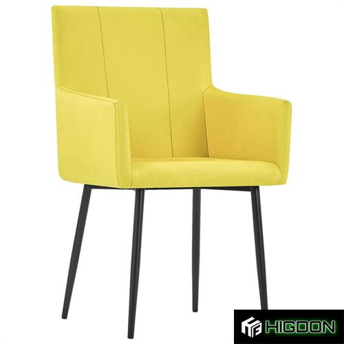 Lemon Yellow Velvet Dining Armchair