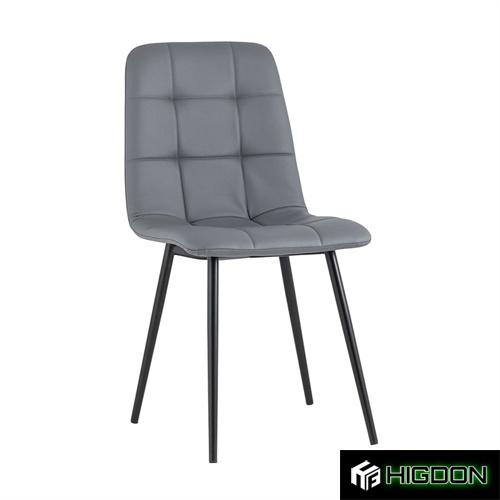 Contemporary Dark Grey Faux Leather Dining Chair