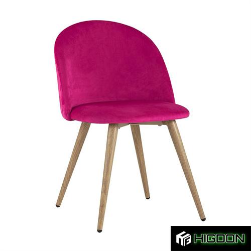 Velvet cafe chair with sturdy thermal transfer metal feet