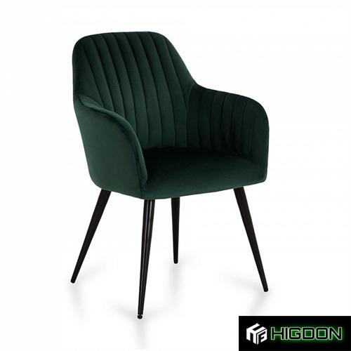 Dark Green Velvet Dining Armchair