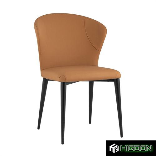 Comfy brown faux leather kitchen chair