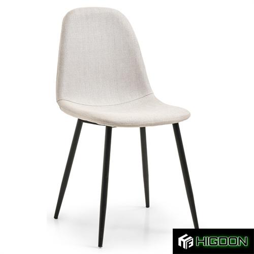 Stylish beige linen fabric cafe chair