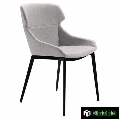 New design fabric dining chair with metal legs