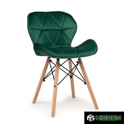 Deep green velvet cafe chair