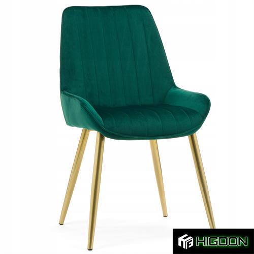 Comfort velvet dining chair with golden metal legs