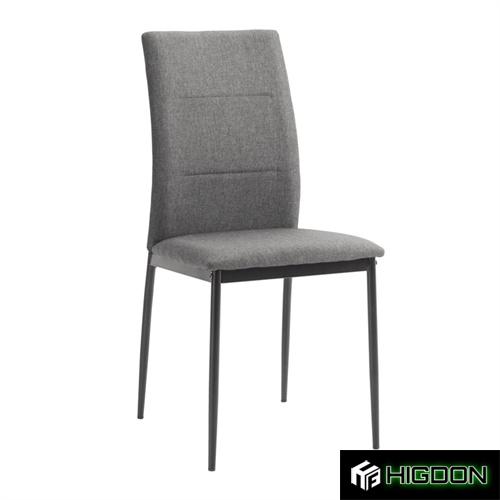Armless grey fabric dining chair