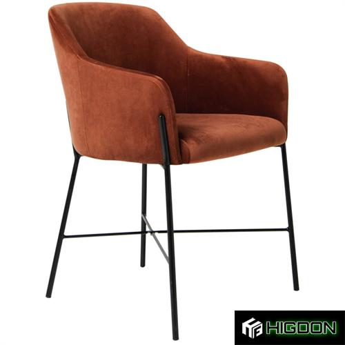 Contemporary armrest fabric dining chair