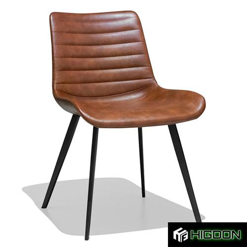 Armless upholstered seat chair with metal feet