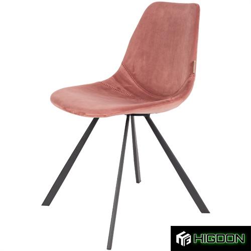 Stylish velvet dining chair with sturdy metal feet