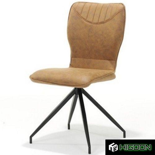 Upholstered Dining Chair with Metal Stand