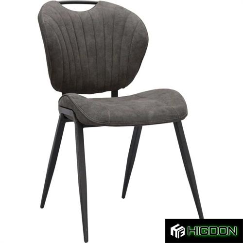 Luxurious dark grey upholstered dining seat