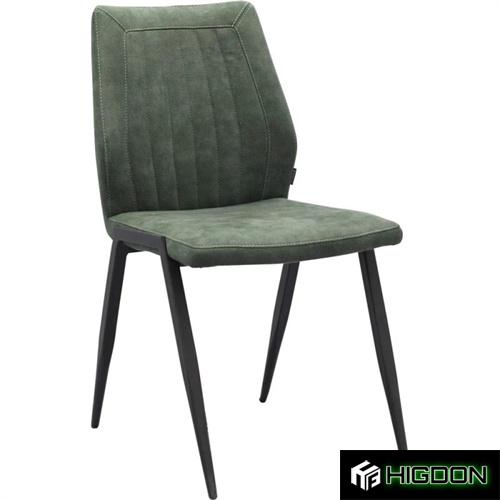  Deep Green Upholstered Dining Chair with metal feet 