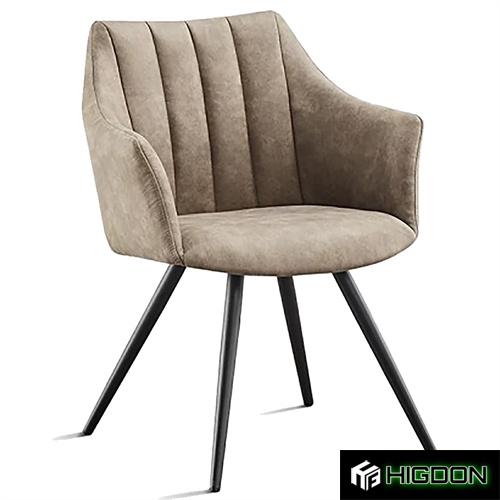 Luxurious upholstered dining seat with sleek metal feet