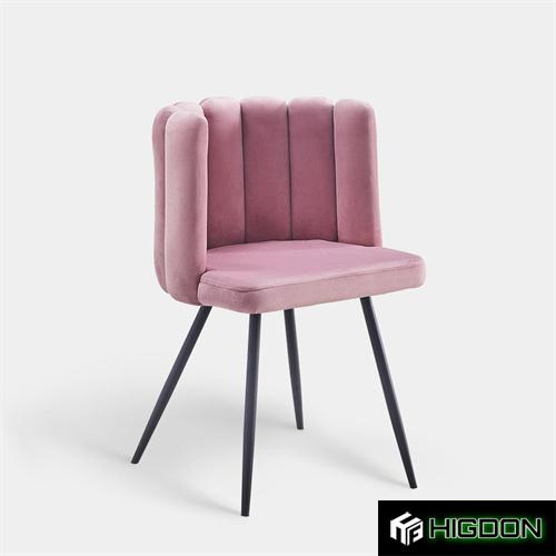Stylish pink velvet dining armchair