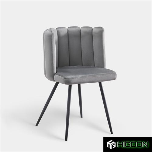 Stylish grey velvet dining armchair