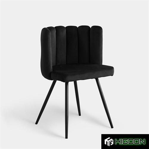 Luxury black velvet dining chair