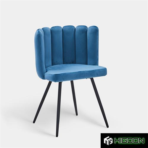 Blue velvet dining chair