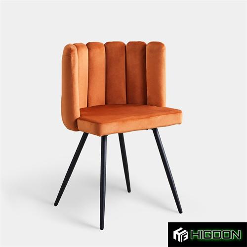 Luxury leisure orange velvet dining chair
