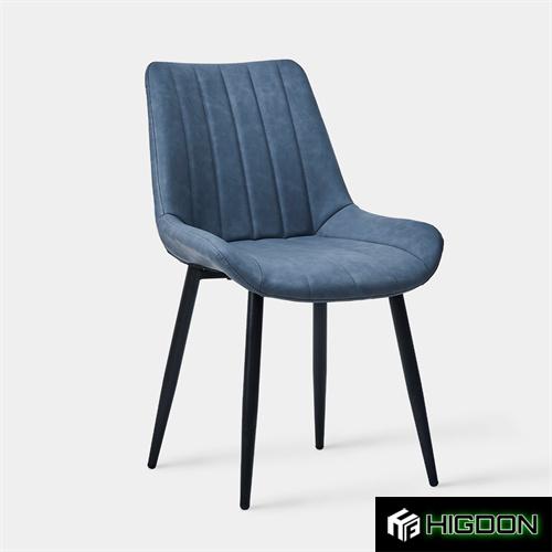 Deep Blue Faux Leather Dining Chair