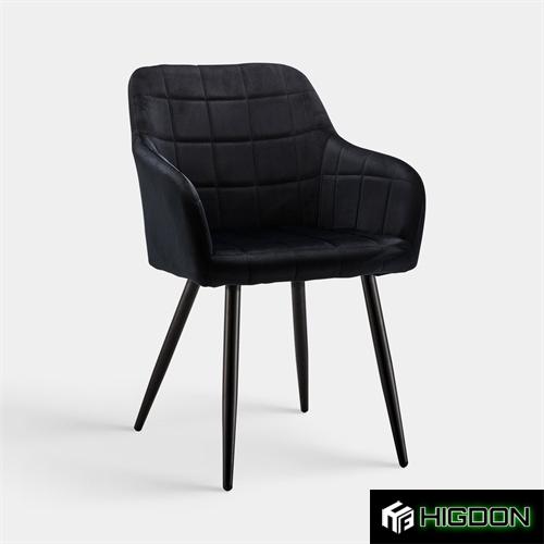 Luxury black velvet dining armchair
